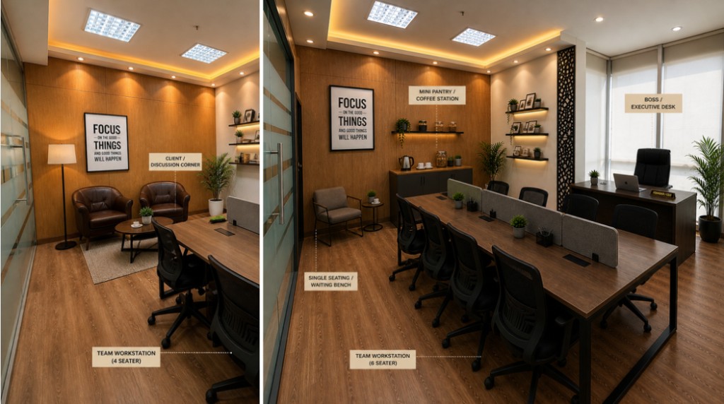 Team workstation layout